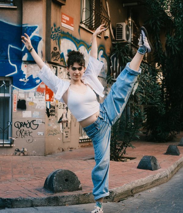 Active woman feeling energetic and full of life outdoors.